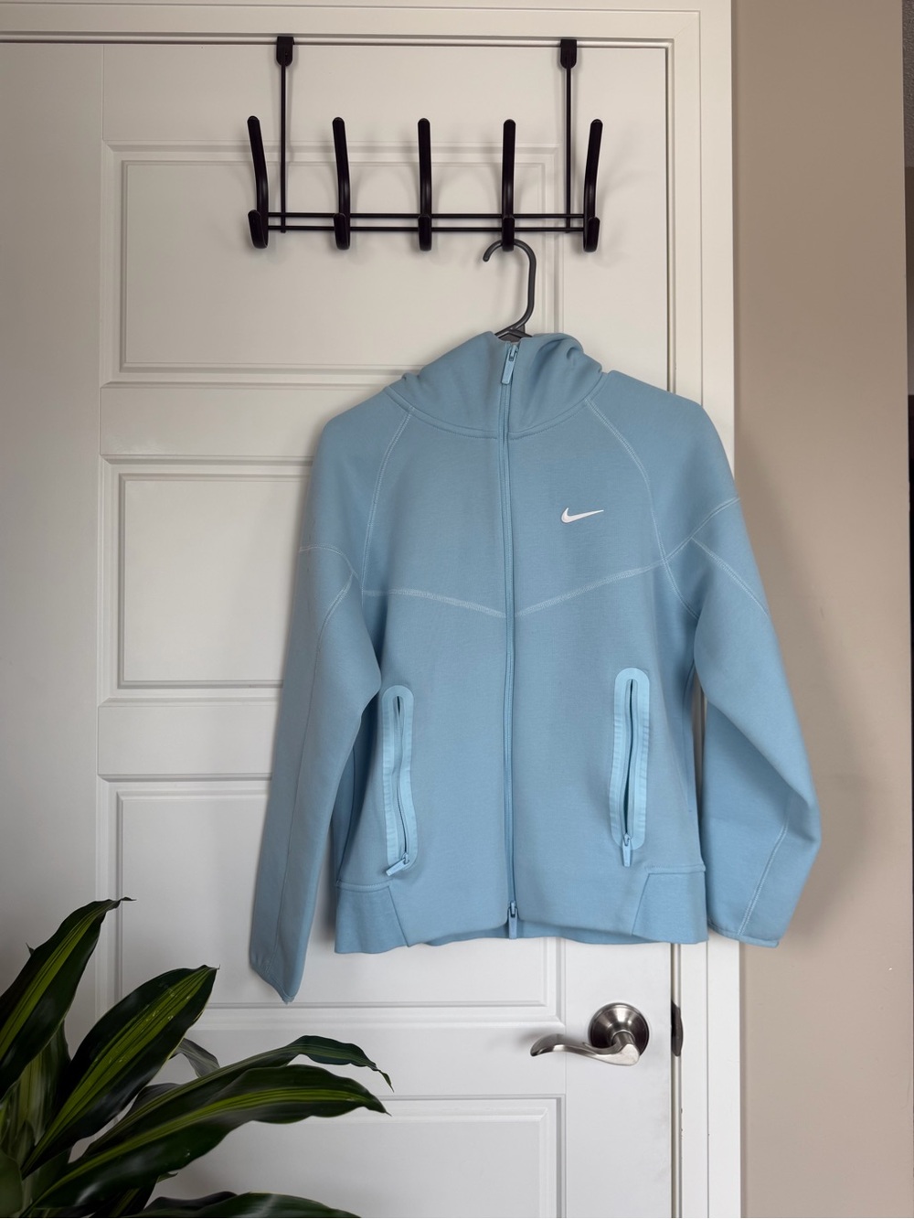 Nike NOCTA Light Blue Hooded Full-Zip Sweatshirt with White Swoosh